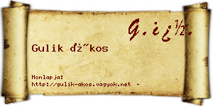 Gulik Ákos névjegykártya